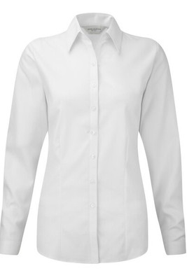 Russell Collection J962F - Women's long sleeve herringbone shirt