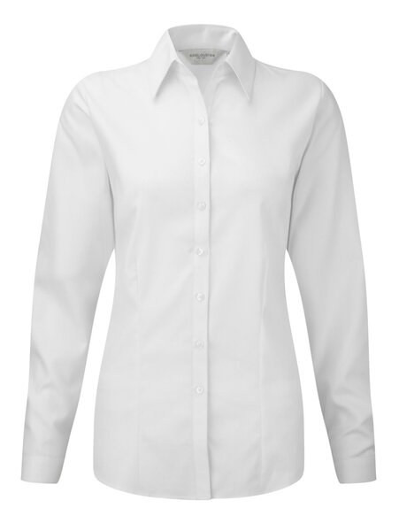 Russell Collection J962F - Women's long sleeve herringbone shirt