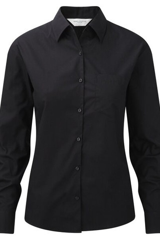 Russell Europe R-936F-0 - Blouse Élégante en Popeline de Coton à Manches Longues