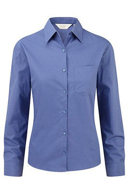 Russell Collection R-936F-0 - Camicia popeline puro cotone maniche lunghe