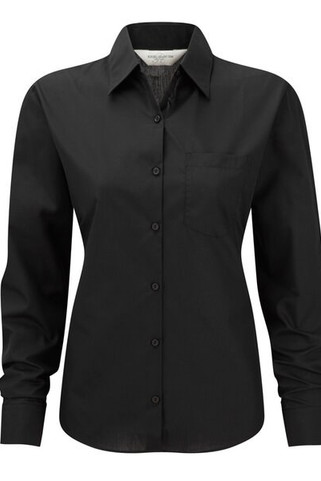 Russell Collection R-934F-0 - Bluză Poplin cu mânecă lungă