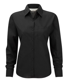Russell Collection R-934F-0 - Popelin Bluse Langarm