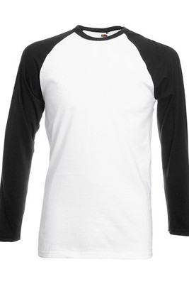 Fruit of the Loom 61-028-0 - Langærmet baseball t-shirt til mænd