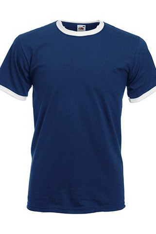 Fruit of the Loom 61-168-0 - Kontrastfarbiger Baumwoll-Ringer-T-Shirt