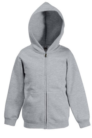 Fruit of the Loom 62-035-0 - Felpa bambino con cappuccino e cerniera intera