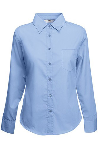 Fruit of the Loom 65-012-0 - Naisten Klassinen Pitkähihainen Popliinipaita