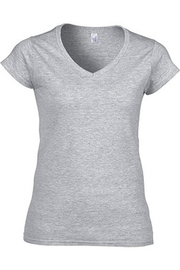 Gildan 64V00L - T-Shirt Femme Col V 100% Coton