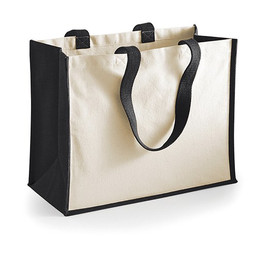 Westford mill W422 - Eco-Friendly Jute Shopper with Canvas Panels