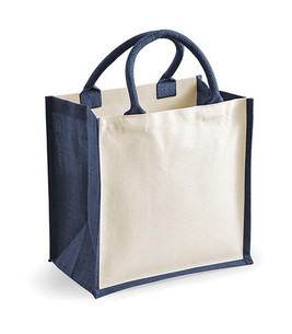 Westford mill W421 - Eco-Friendly Jute Tote with Cotton Handles