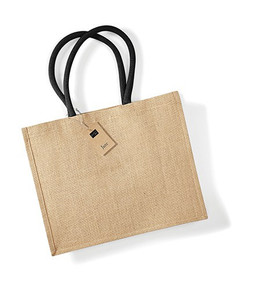 Westford mill W407 - Eco-Friendly Jute Shopper with Cotton Handles