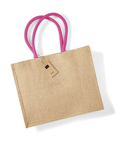 Westford mill W407 - Eco-Friendly Jute Shopper with Cotton Handles