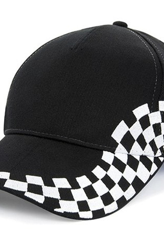 Beechfield B159 - Premium Cotton Racing Cap with Chequer Design