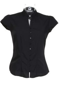 Kustom Kit KK727 - Womens continental blouse mandarin collar cap sleeve