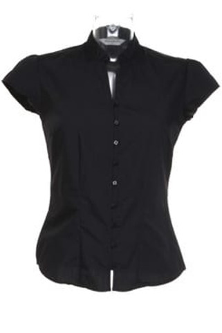 Kustom Kit KK727 - Womens continental blouse mandarin collar cap sleeve