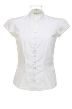 Kustom Kit KK727 - Womens continental blouse mandarin collar cap sleeve