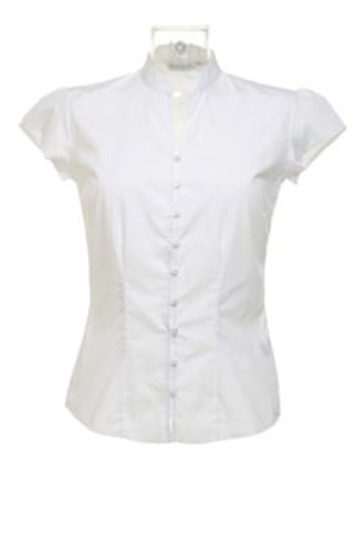 Kustom Kit KK727 - Womens continental blouse mandarin collar cap sleeve