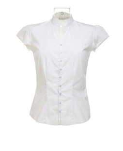 Kustom Kit KK727 - Womens continental blouse mandarin collar cap sleeve