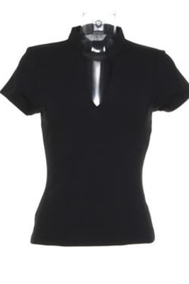 Kustom Kit KK770 - Women's corporate short sleeve top v-neck mandarin collar