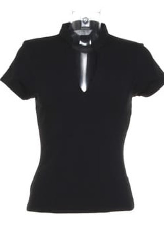 Kustom Kit KK770 - Womens corporate short sleeve top v-neck mandarin collar
