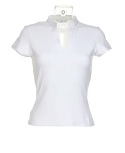 Kustom Kit KK770 - Womens corporate short sleeve top v-neck mandarin collar