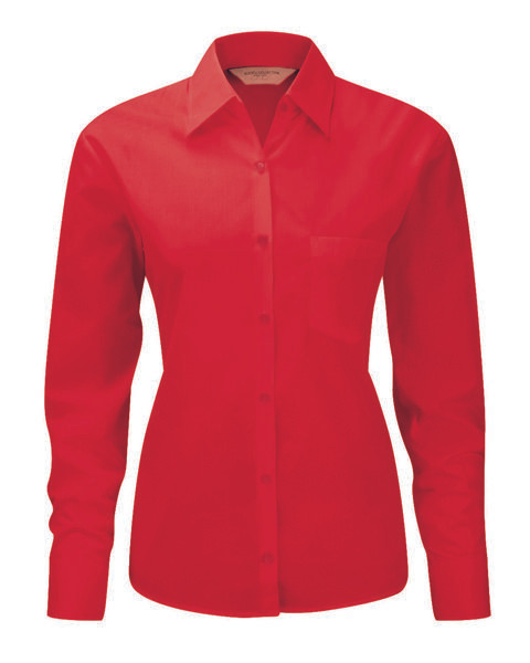 Russell Collection J934F - Women's long sleeve polycotton easycare poplin shirt