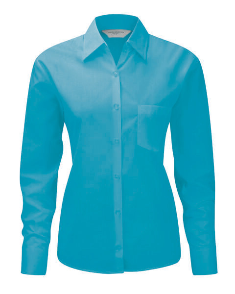 Russell Collection J934F - Women's long sleeve polycotton easycare poplin shirt