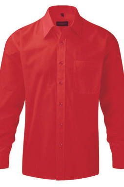 Russell Collection J934M - Camicia policotone popeline easycare a maniche lunghe