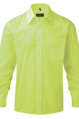 Russell J934M - Let pleje langærmet polyester / bomuld poplin skjorte