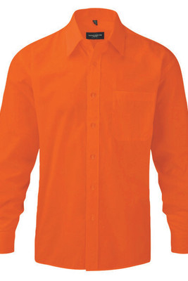 Russell Collection J934M - Camicia policotone popeline easycare a maniche lunghe