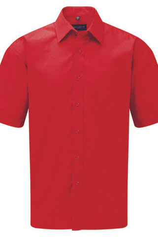 Russell Collection J935M - Short sleeve polycotton easycare poplin shirt