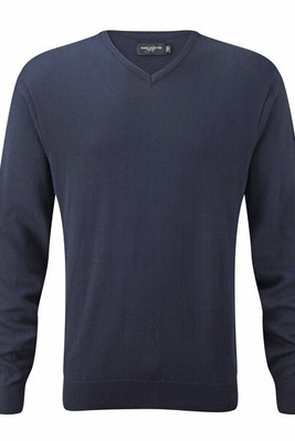 Russell Collection J710M - V-neck knitted sweater