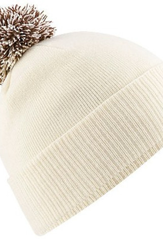 Beechfield BC450 - Πολυχρηστικό Δίχρωμο Πλεκτό Σκουφάκι με Pom Pom