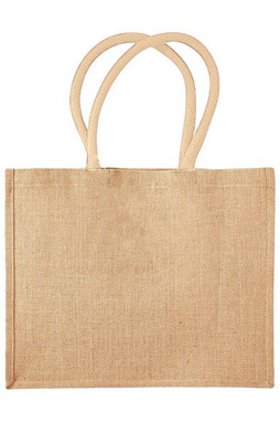 Westford mill WM412 - Eco-Friendly Burlap Tote with Cotton Handles