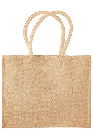 Westford mill WM412 - Eco-Friendly Burlap Tote with Cotton Handles