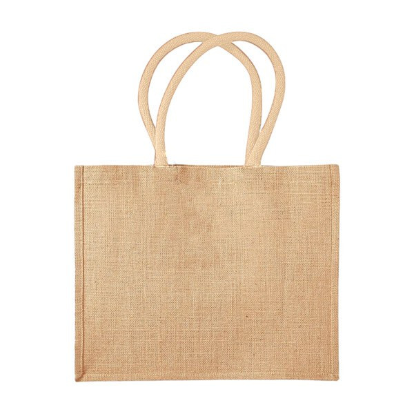 Westford mill WM412 - Eco-Friendly Burlap Tote with Cotton Handles