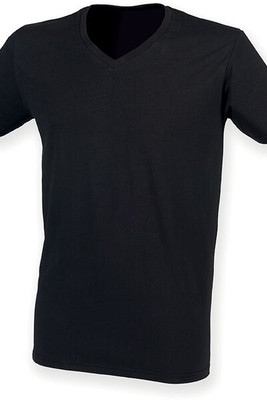Skinnifit SFM122 - STRETCH HEREN T-SHIRT MET V-HALS