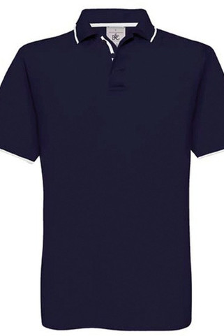 B&C CGPU413 - Contrast Tipped Cotton Polo Shirt