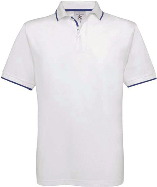 B&C CGPU413 - Contrast Tipped Cotton Polo Shirt