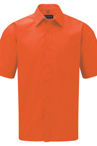 Russell Collection RU935M - Kurzarm Polycotton Hemd mit Pflegeleichtem Poplin