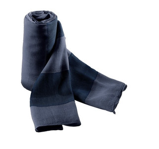 K-up KP067 - Elegant Two-Tone Cotton Voile Striped Scarf