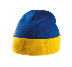 K-up KP514 - Zweifarbige Strickmütze mit Umschlag