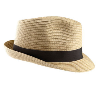 K-up KP068 - Classic Wide Brim Straw Fedora with Black Ribbon