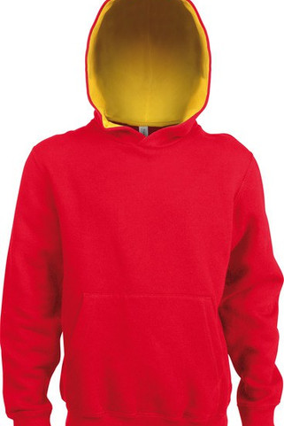 Kariban K453 - KINDER HOODED SWEATER MET GECONTRASTEERDE CAPUCHON