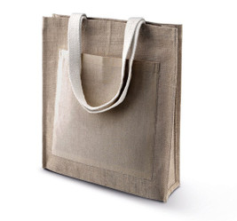 Kimood KI0221 - Eco-Friendly Jute Tote with Cotton Pocket