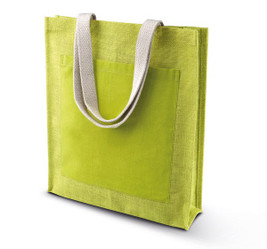 Kimood KI0221 - Eco-Friendly Jute Tote with Cotton Pocket