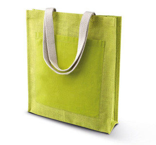 Kimood KI0221 - Eco-Friendly Jute Tote with Cotton Pocket