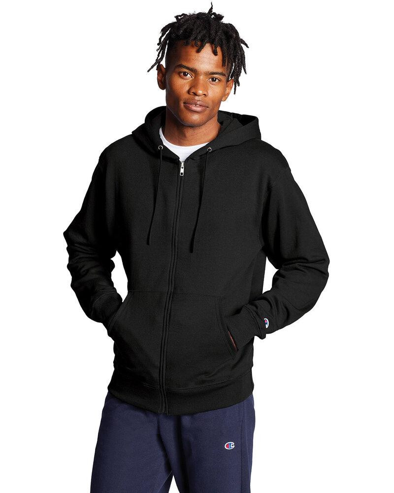 Champion S800 - Eco Full-Zip Hooded Sweatshirt - Black | Wordans USA