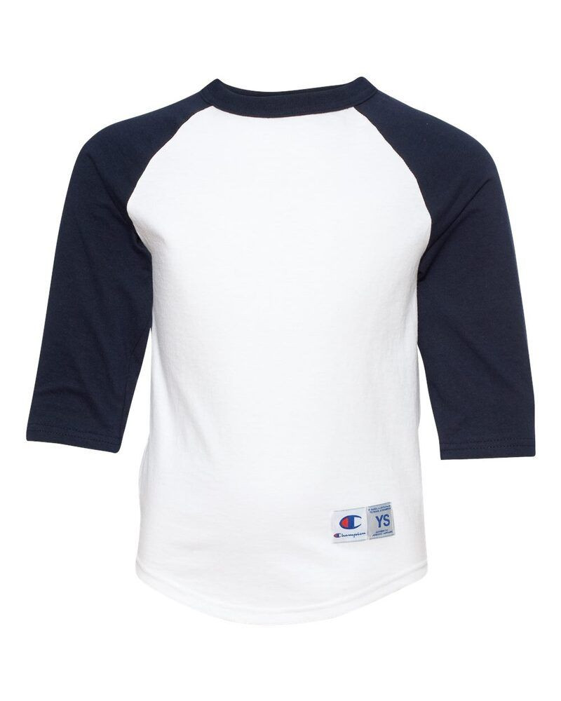 ☆YALE☆ BASEBALL TAPING V NECK RAGLAN TSHIRT NAVY JADE GRE Champion T13Y - Youth Raglan Baseball T-Shirt - Oxford Gray