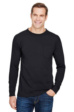 Bayside 3055 - Union-Made Long Sleeve T-Shirt with a Pocket