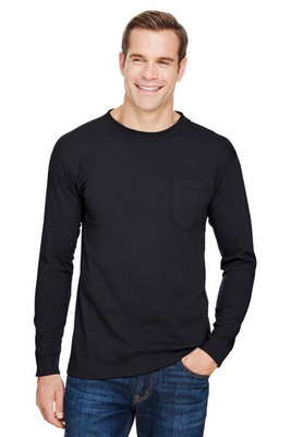 Bayside 3055 - Union-Made Long Sleeve T-Shirt with a Pocket